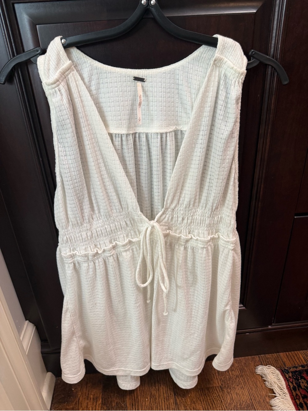Free People Lightweight white Sleeveless Drawstring Tunic coverup